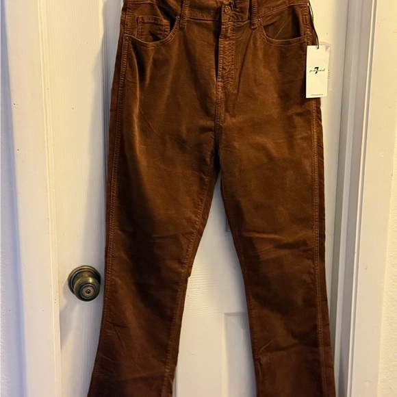 7 For All Mankind Lisha Velvet Caramel Jeans Slim Fit High Rise NWT - Picture 2 of 5